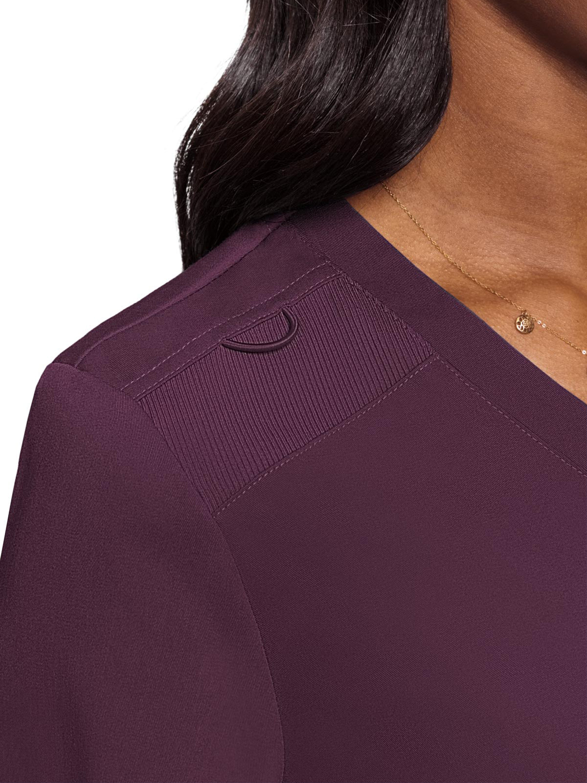 Women's 1-Pocket V-Neck Scrub Top - 7448 - Wine