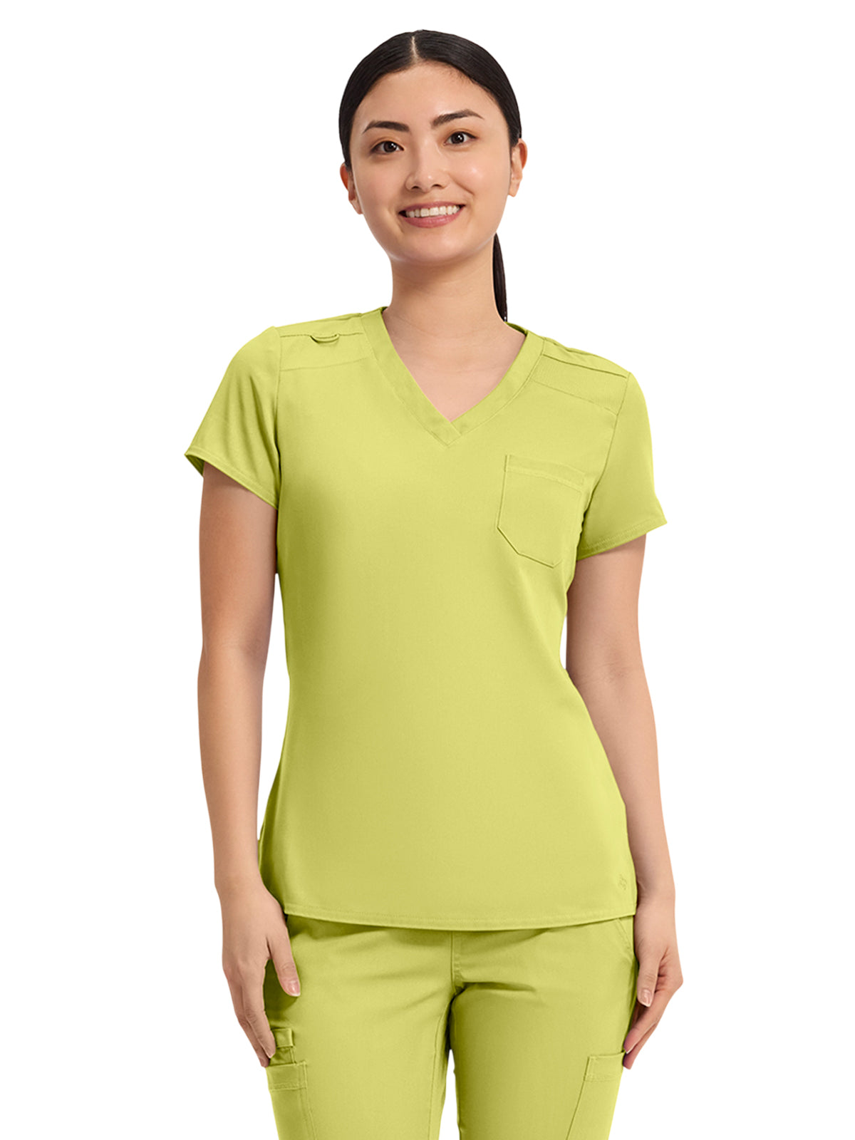 Women's 1-Pocket V-Neck Top - 7448 - Wasabi