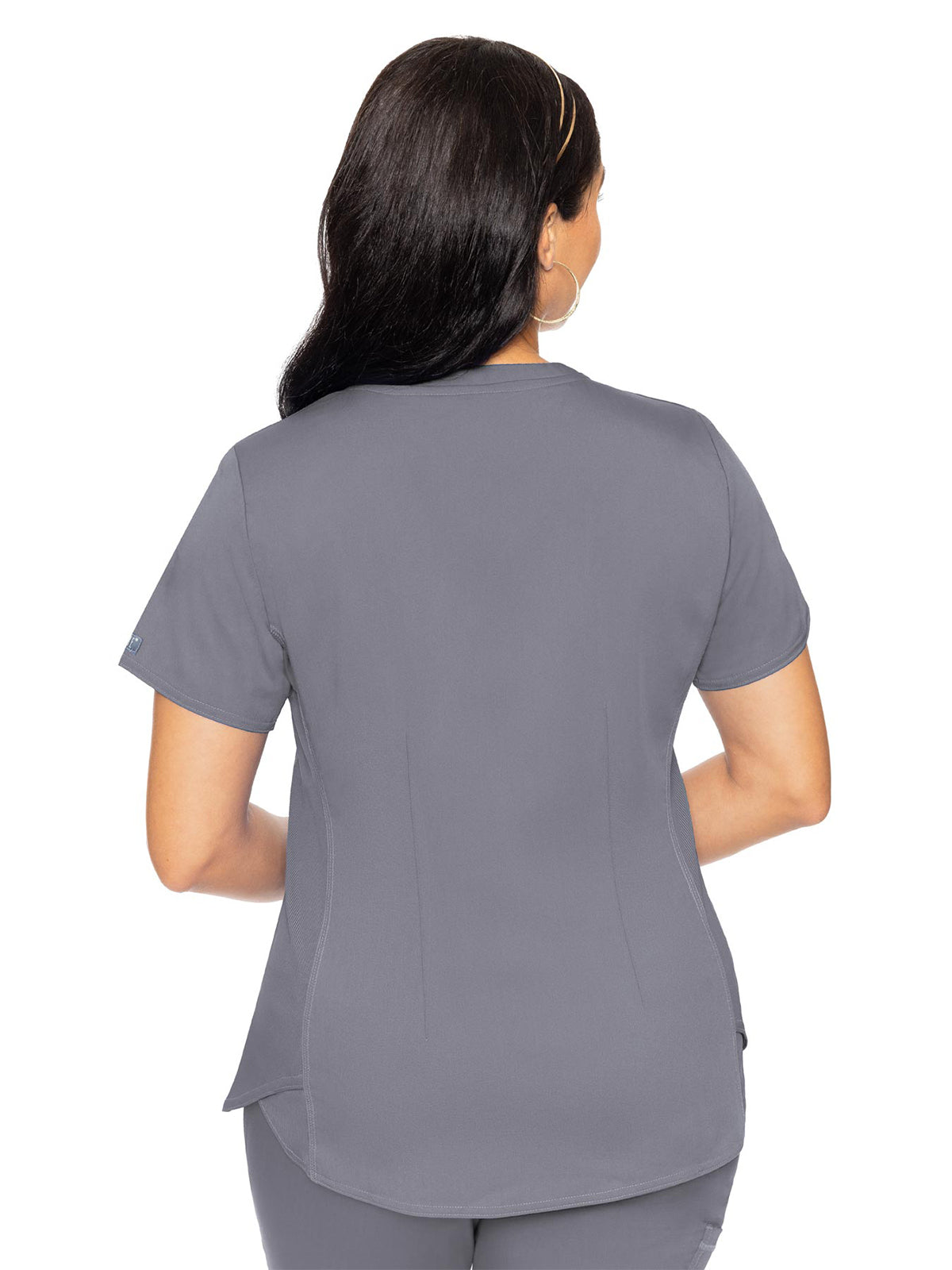 Women's 4-Pocket V-Neck Shirttail Top - 7459 - Cloud