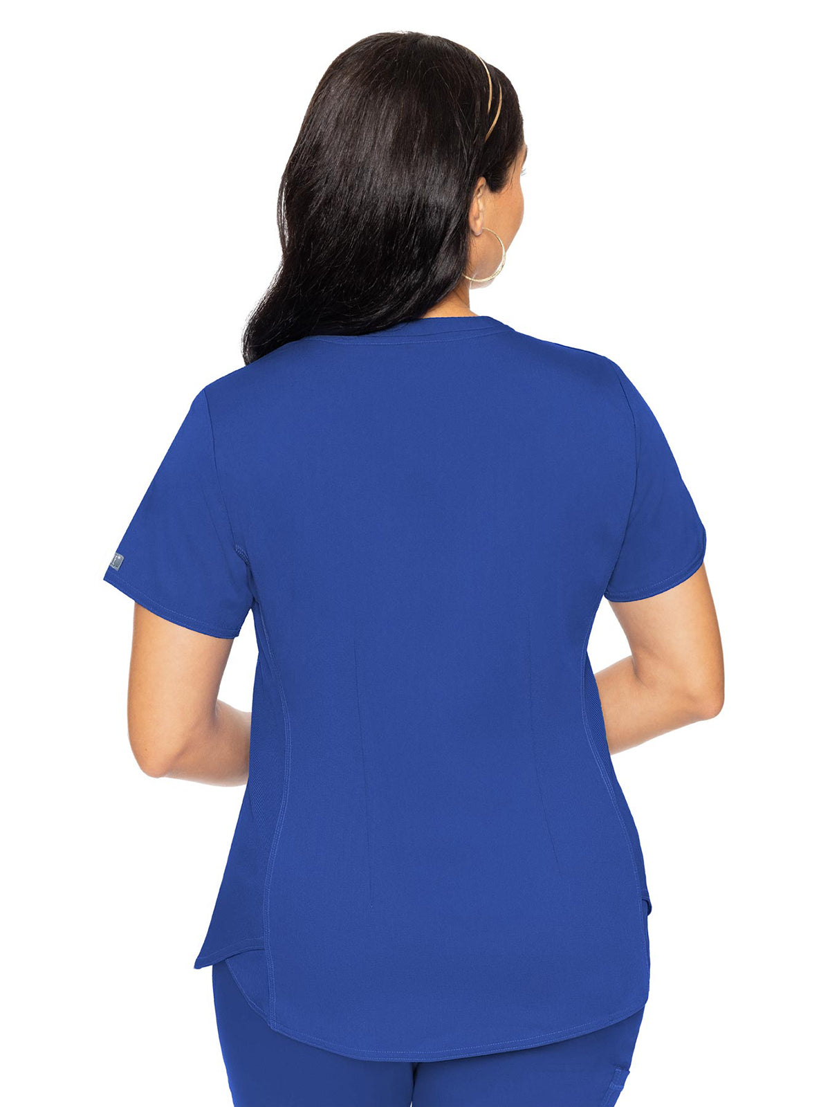 Women's 4-Pocket V-Neck Shirttail Top - 7459 - Royal