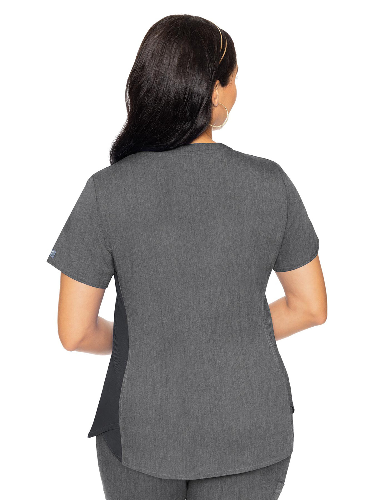 Women's 4-Pocket V-Neck Shirttail Top - 7459 - Slate