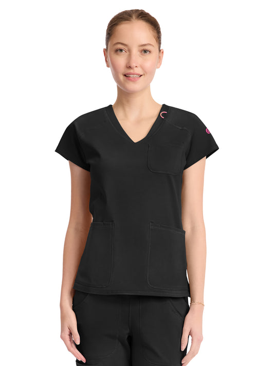 Women's 3-Pocket V-Neck Top - 752 - Black