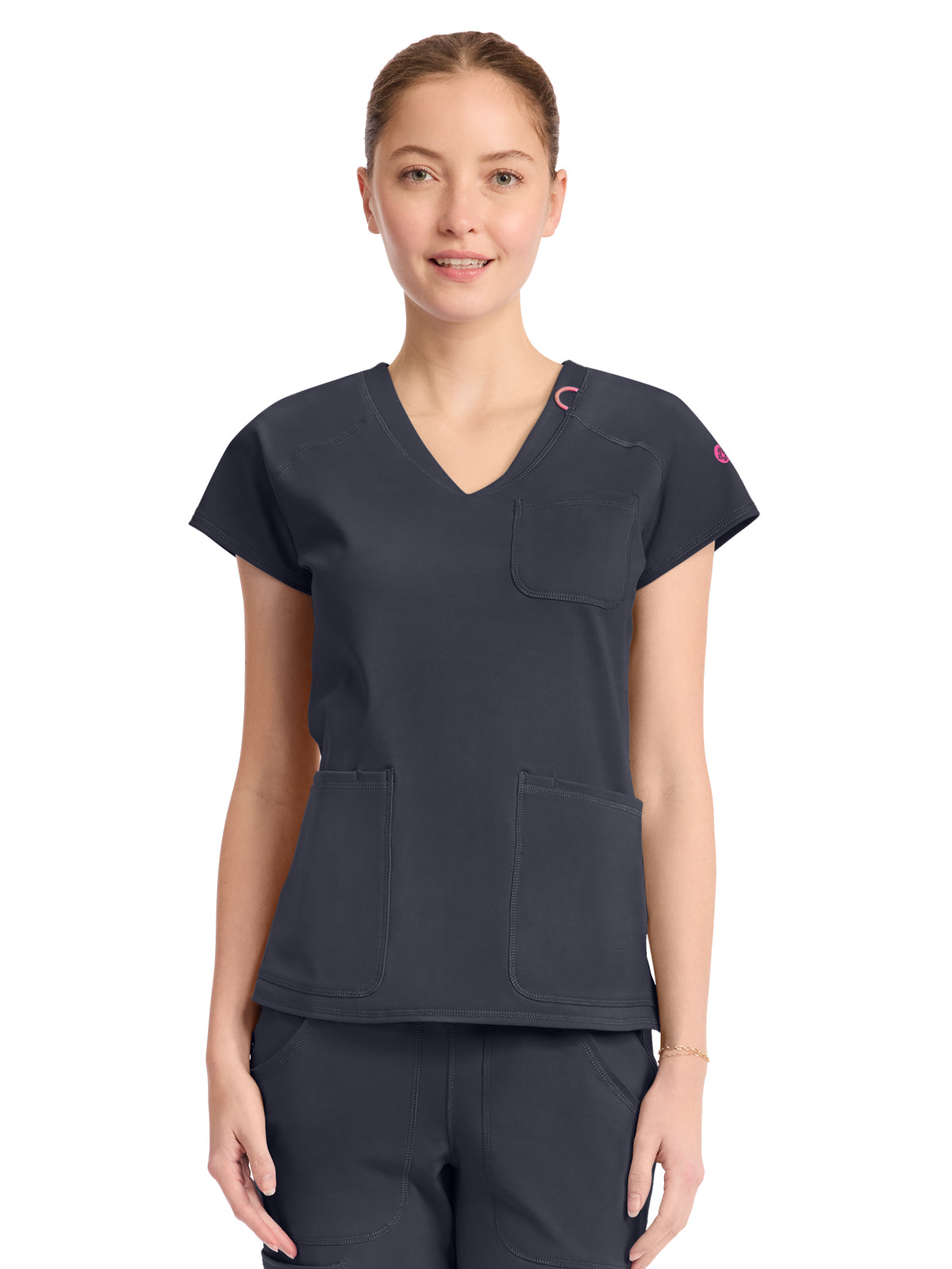 Women's 3-Pocket V-Neck Top - 752 - Pewter