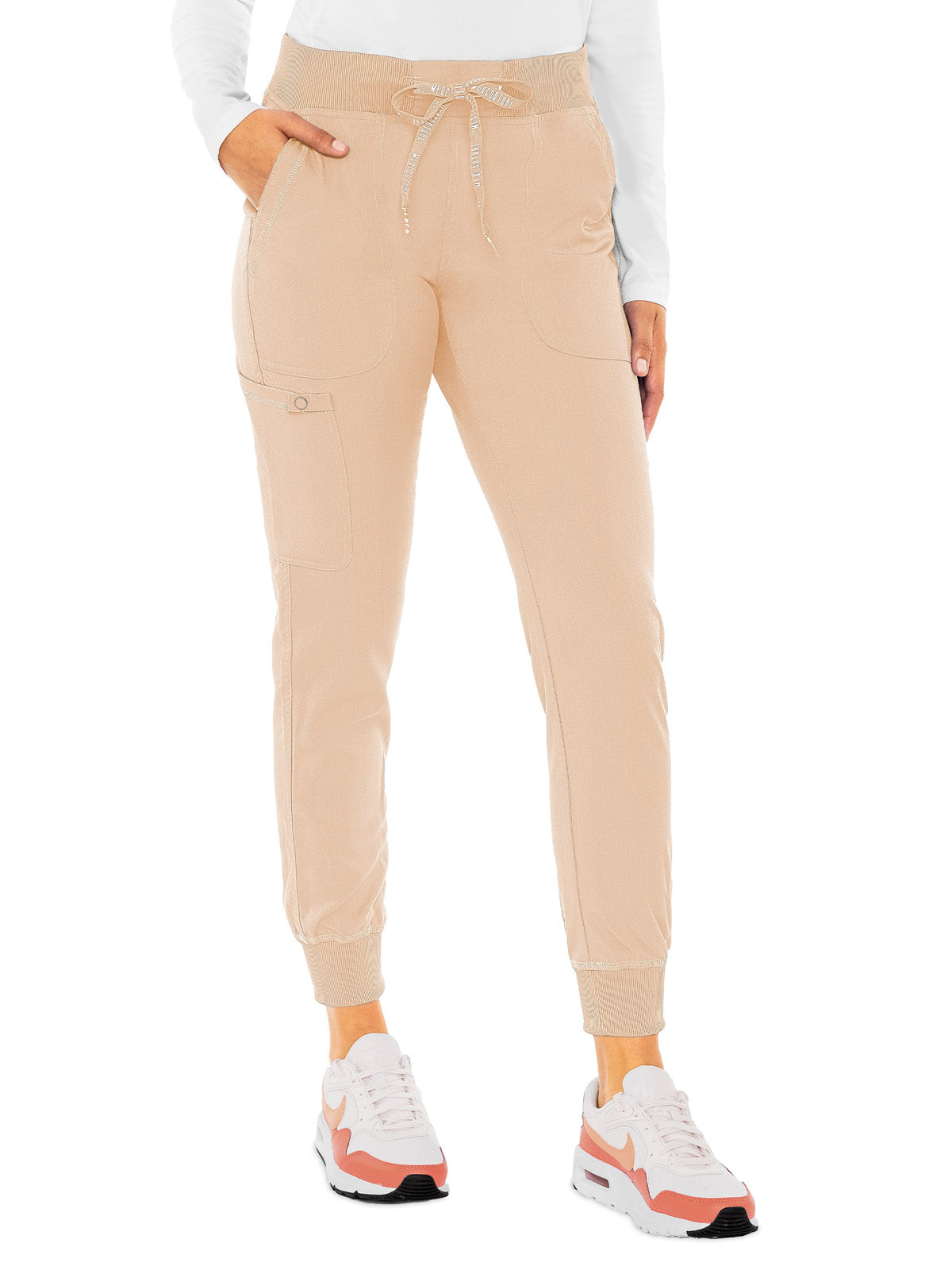 Women's 5-Pocket Rib-Knit Waistband Pant - 7710 - Apricot Sorbet