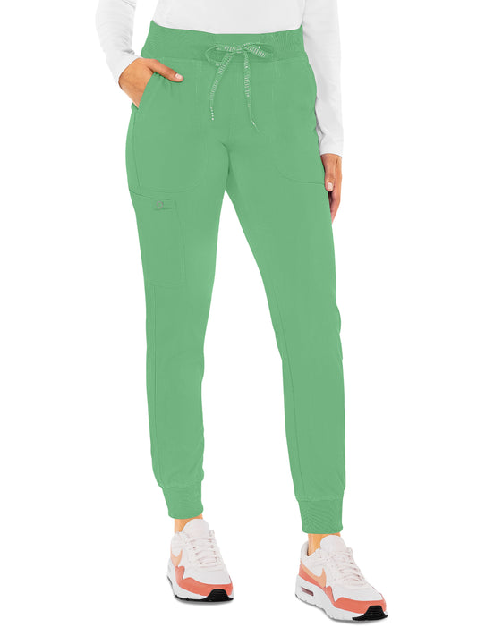 Women's 5-Pocket Rib-Knit Waistband Pant - 7710 - Kiwi Lime