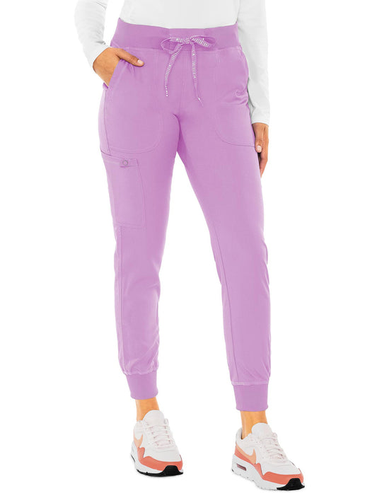 Women's 5-Pocket Rib-Knit Waistband Pant - 7710 - Lilac