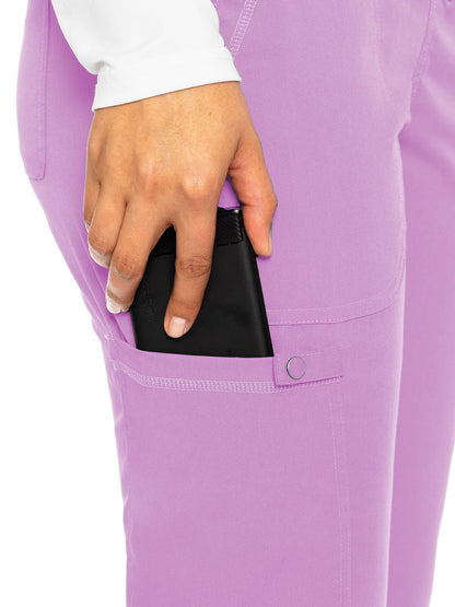 Women's 5-Pocket Rib-Knit Waistband Pant - 7710 - Lilac