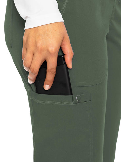 Women's 5-Pocket Rib-Knit Waistband Pant - 7710 - Olive