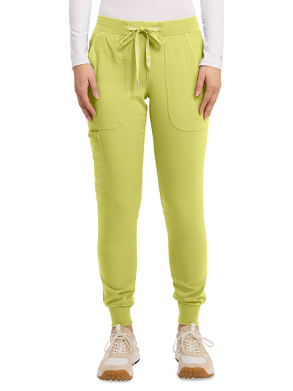 Women's 5-Pocket Rib-Knit Waistband Pant - 7710 - Wasabi