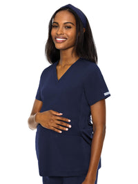 Women's 2-Pocket Maternity V-Neck Top - 8459 - Navy