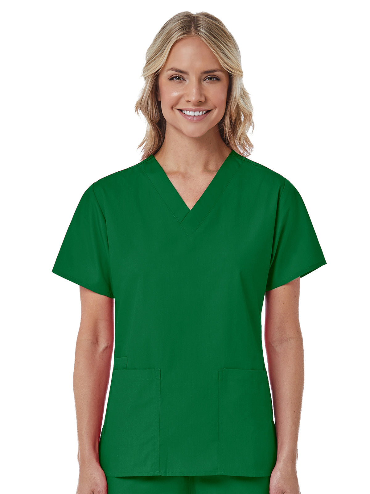 Women's Three-Pocket V-Neck Top - 1016 - Hunter Green