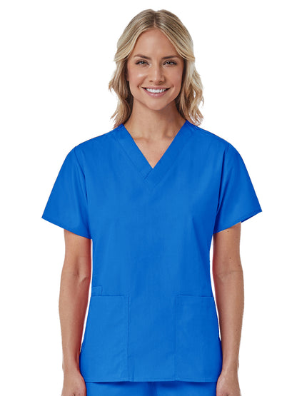 Women's Three-Pocket V-Neck Top - 1016 - Royal Blue