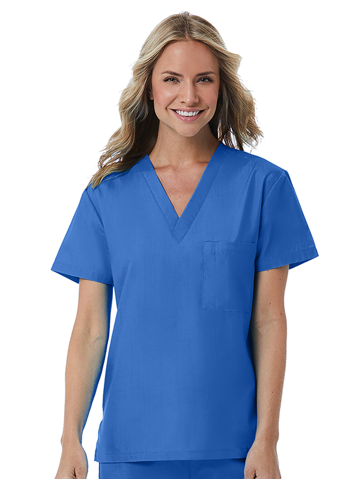 Unisex One-Pocket V-Neck Top - 1706 - Royal Blue