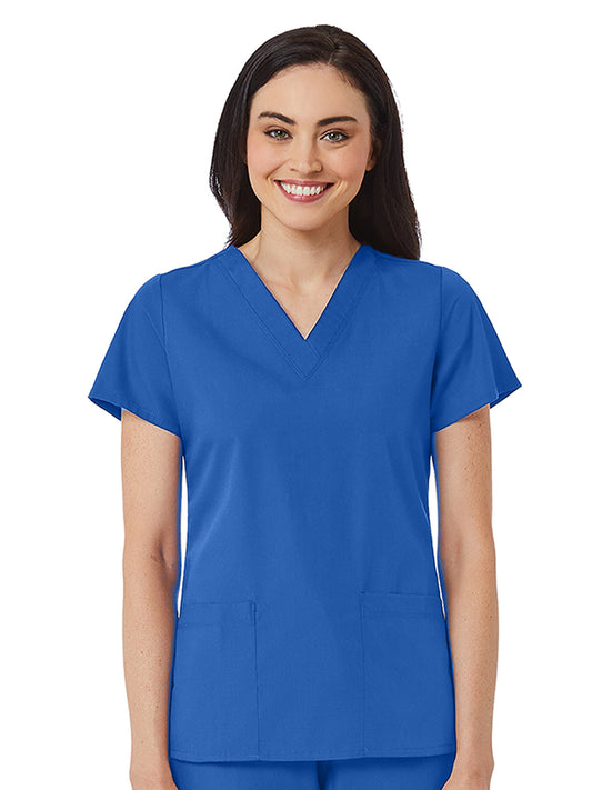 Women's V-Neck Two Pocket Top - 1716 - Royal Blue