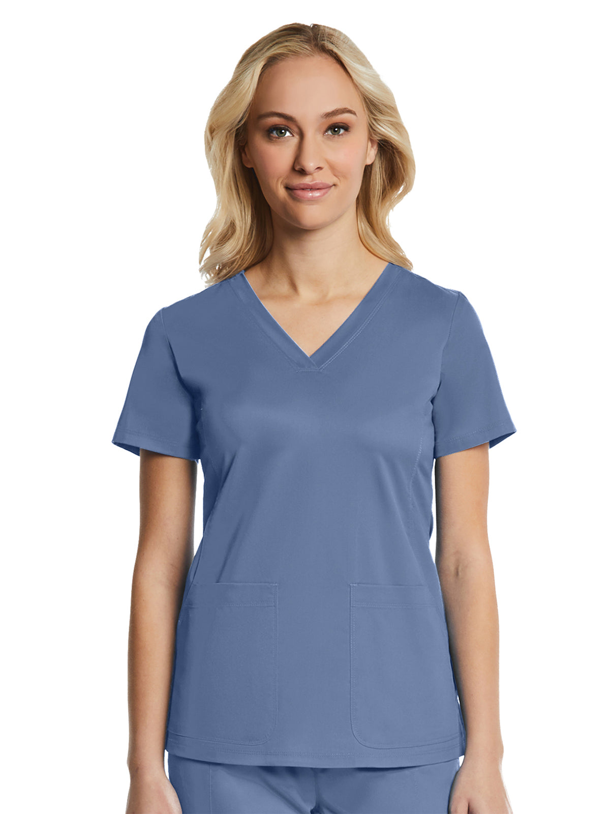 Women's Four-Pocket V-Neck Top - 1768 - Infinity Blue