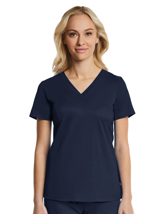 Women's Four-Pocket V-Neck Top - 1768 - Navy