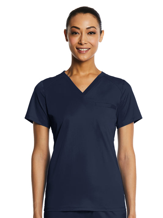 Women's One-Pocket V-Neck Top - 1778 - Navy