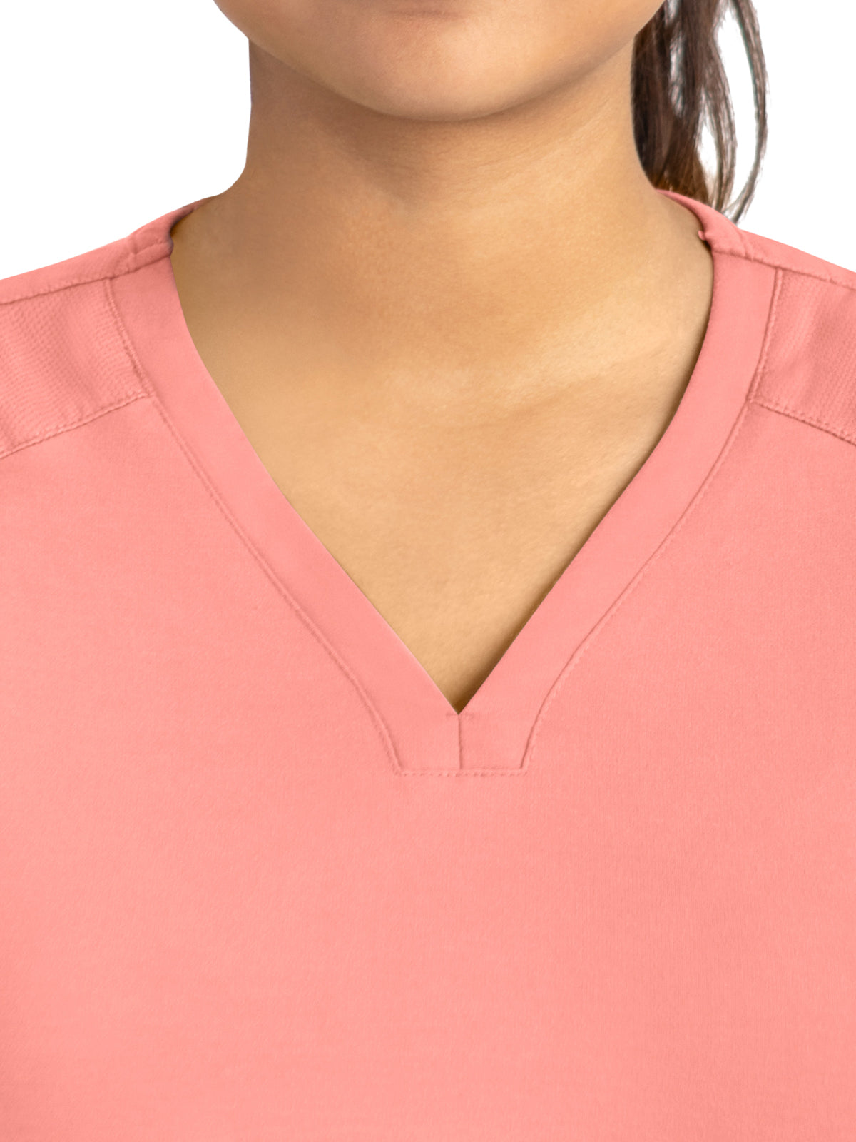 Women's Two-Pocket Tulip-Neck Top - 20302 - Desert Coral