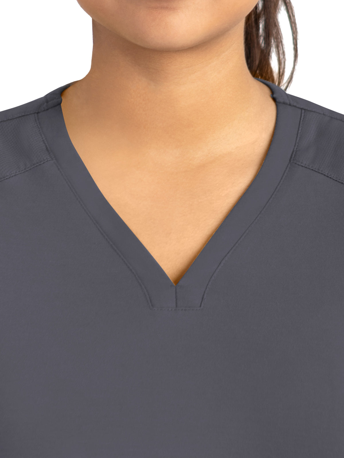 Women's Two-Pocket Tulip-Neck Top - 20302 - Pewter