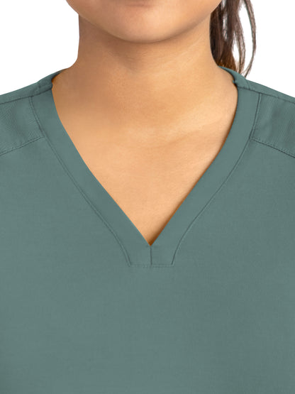 Women's Two-Pocket Tulip-Neck Top - 20302 - Sage