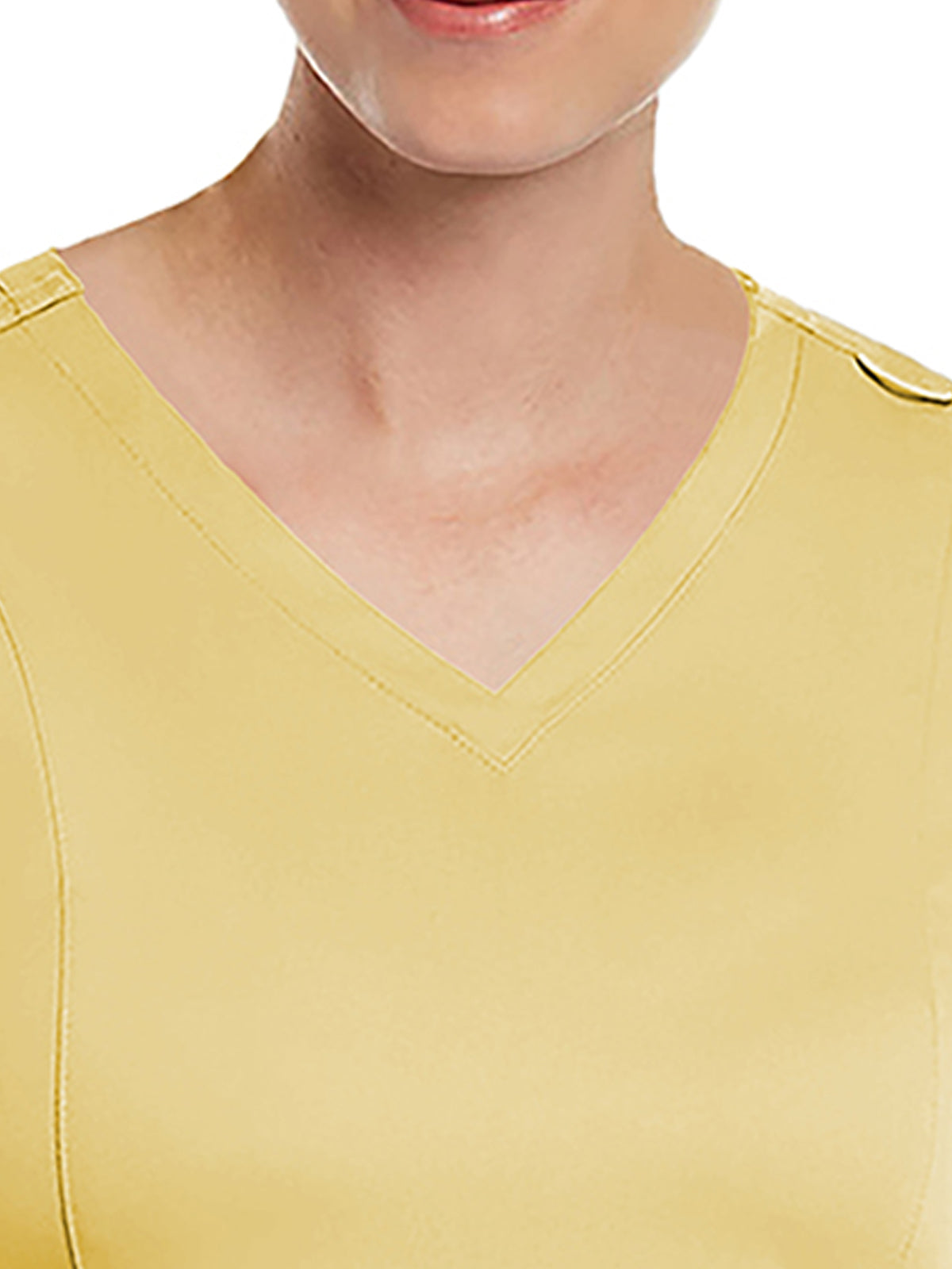 Women's Three-Pocket V-Neck Top - 3501 - Sunshine Yellow