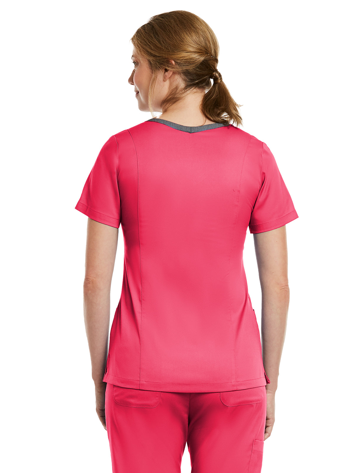 Women's Three-Pocket Heather Neck Band Top - 3502 - Watermelon