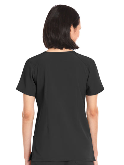 Women's Three-Pocket V-Neck Top - 4511 - Black