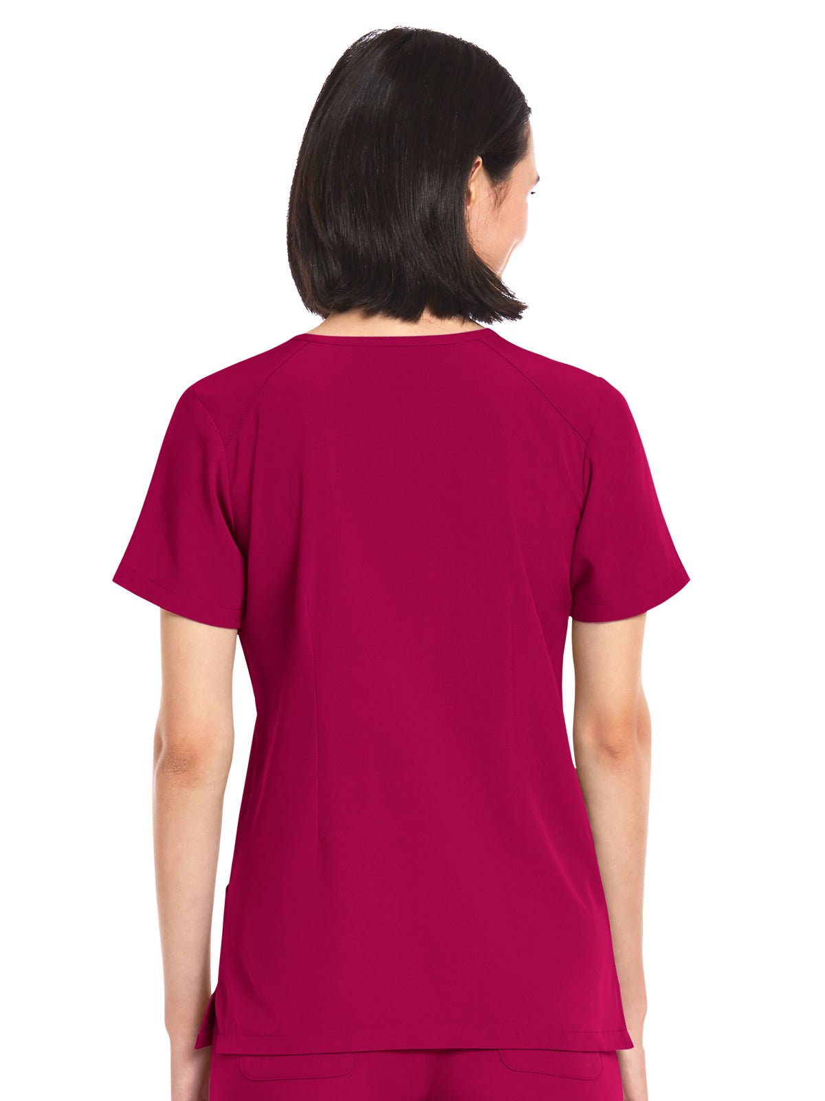 Women's Three-Pocket V-Neck Top - 4511 - Cherries Jubilee