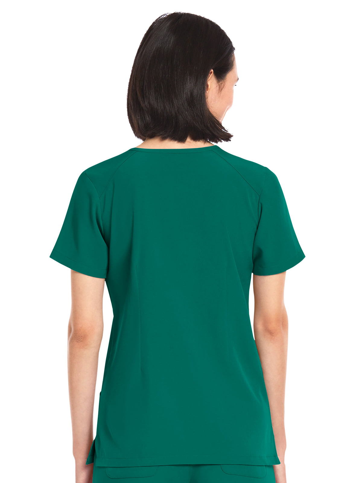 Women's Three-Pocket V-Neck Top - 4511 - Hunter Green