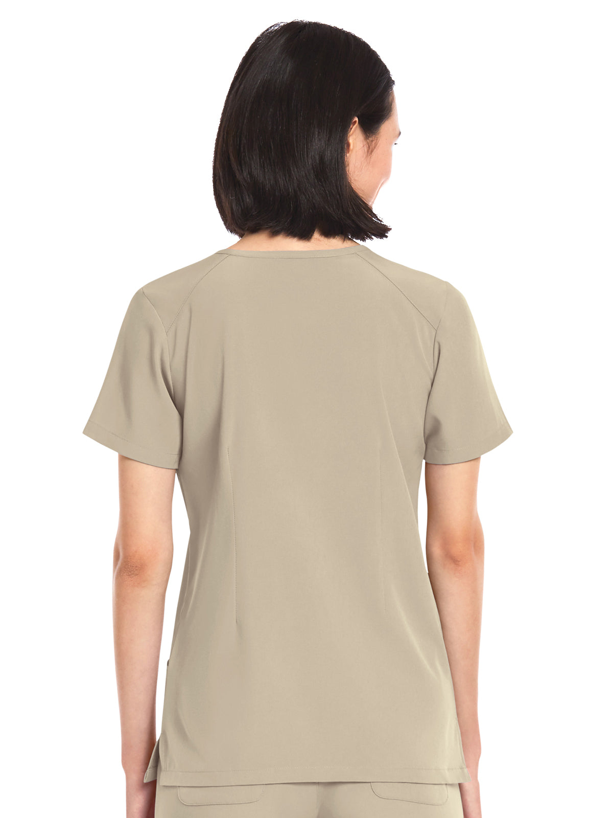 Women's Three-Pocket V-Neck Top - 4511 - Khaki