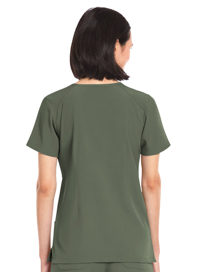 Women's Three-Pocket V-Neck Top - 4511 - Olive