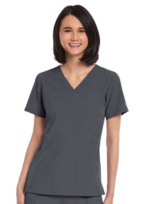 Women's Three-Pocket V-Neck Top - 4511 - Pewter