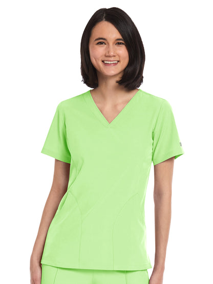 Women's Three-Pocket V-Neck Top - 4511 - Patina Green