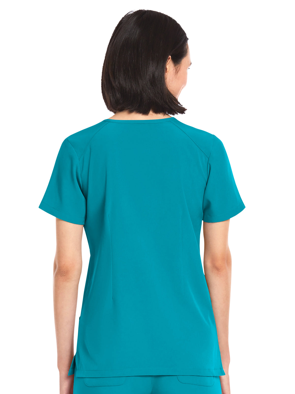 Women's Three-Pocket V-Neck Top - 4511 - Teal