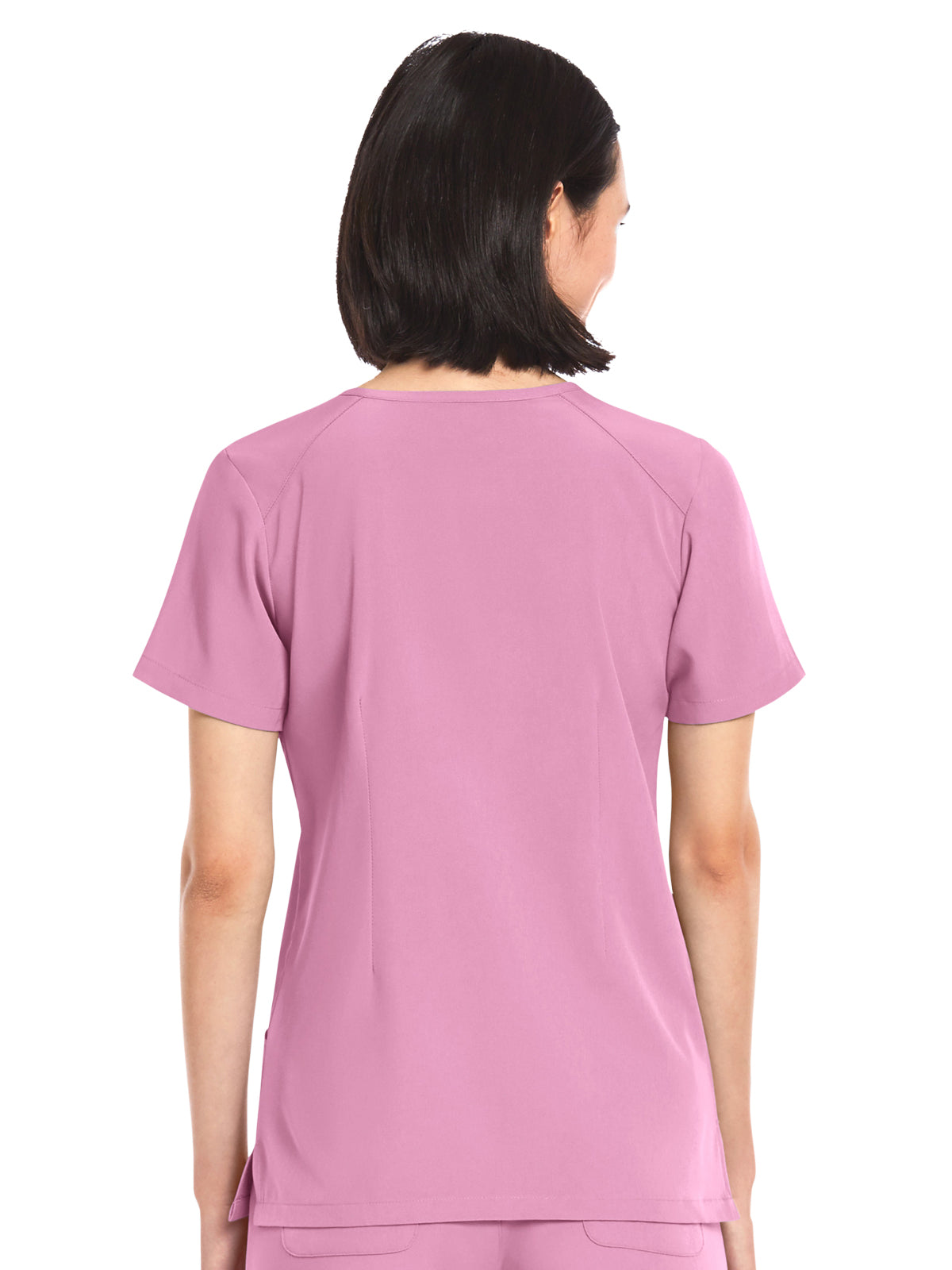 Women's Three-Pocket V-Neck Top - 4511 - Wild Rose