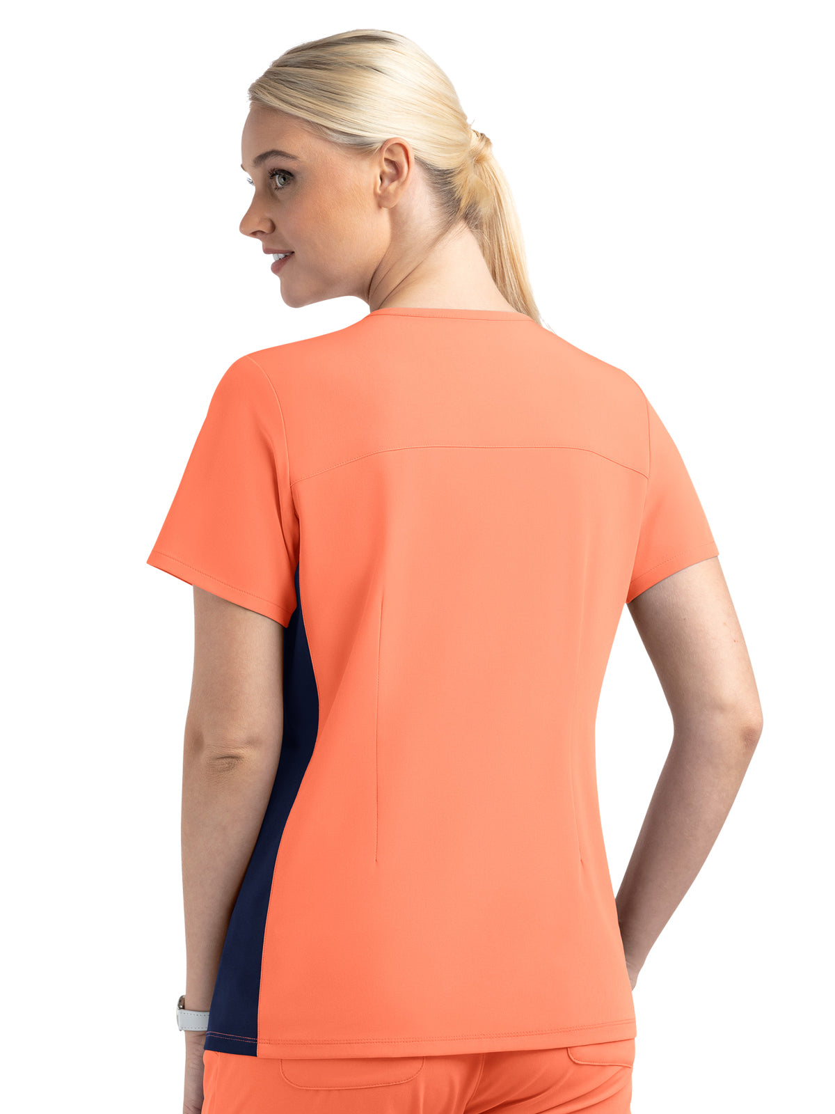 Women's Two-Pocket Mock Wrap Top - 4520 - Fresh Salmon