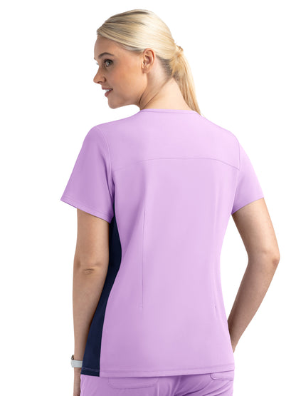 Women's Two-Pocket Mock Wrap Top - 4520 - Orchid Bouquet