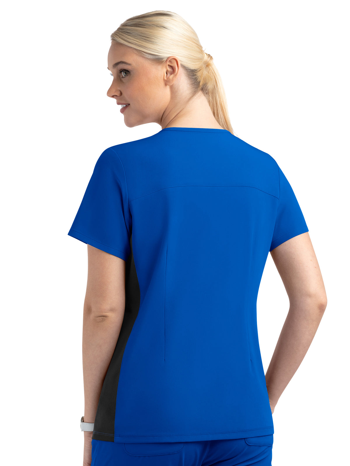 Women's Two-Pocket Mock Wrap Top - 4520 - Royal Blue