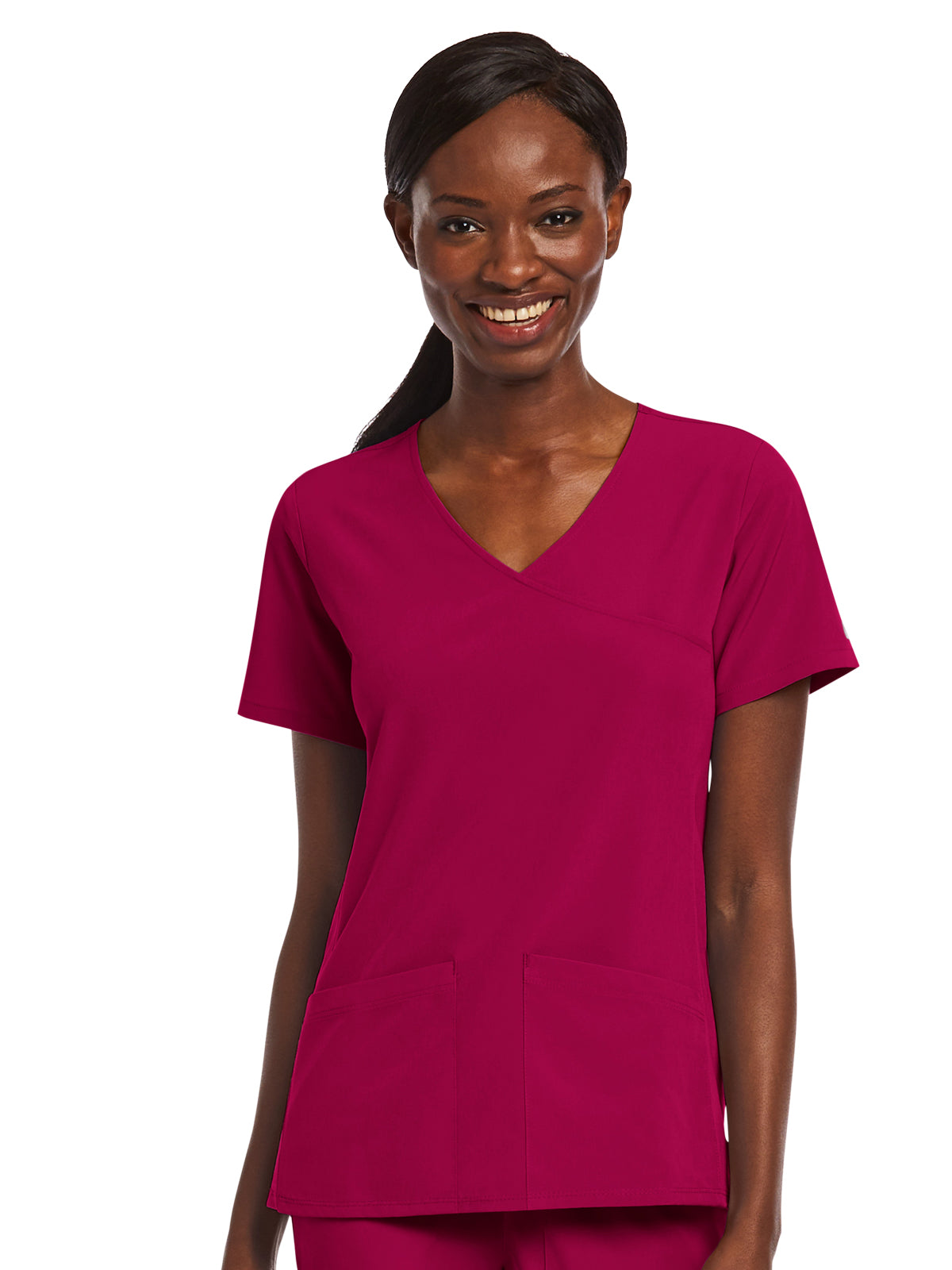 Women's Three-Pocket Mock Wrap Top - 4521 - Cherries Jubilee