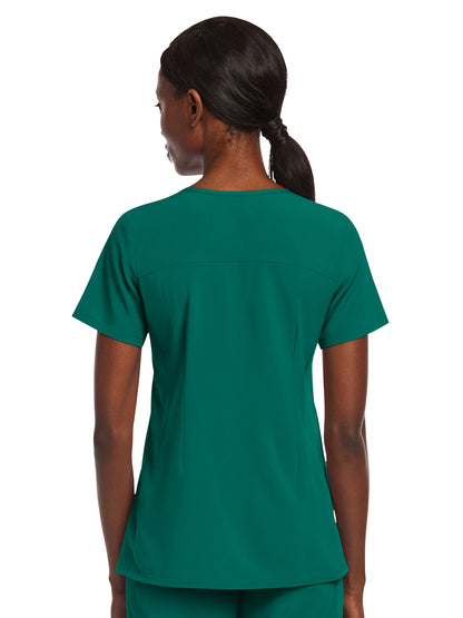 Women's Three-Pocket Mock Wrap Top - 4521 - Hunter Green