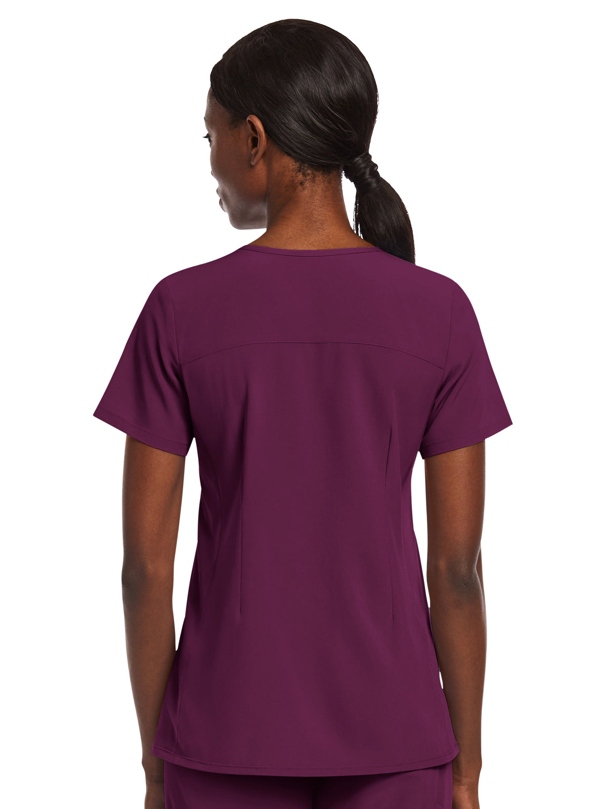 Women's Three-Pocket Mock Wrap Top - 4521 - Wine