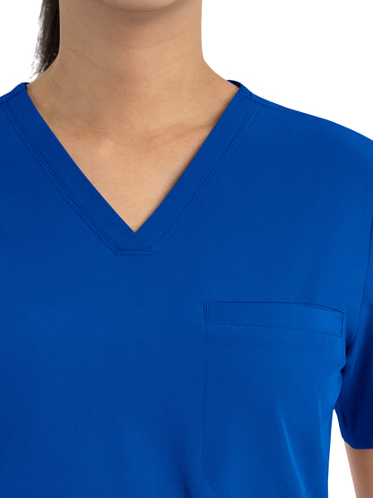 Women's One-Pocket V-Neck Tuck-In Top - 4530 - Royal Blue