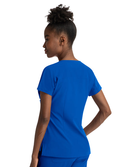 Women's Three-Pocket Notched Neck Dolman Top - 4540 - Royal Blue