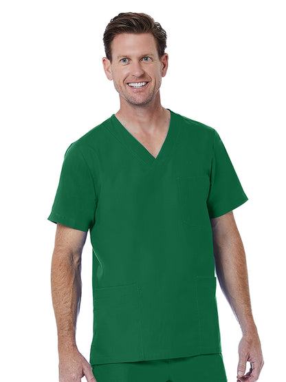 Men's 3-Pocket V-Neck Top - 5206 - Hunter Green