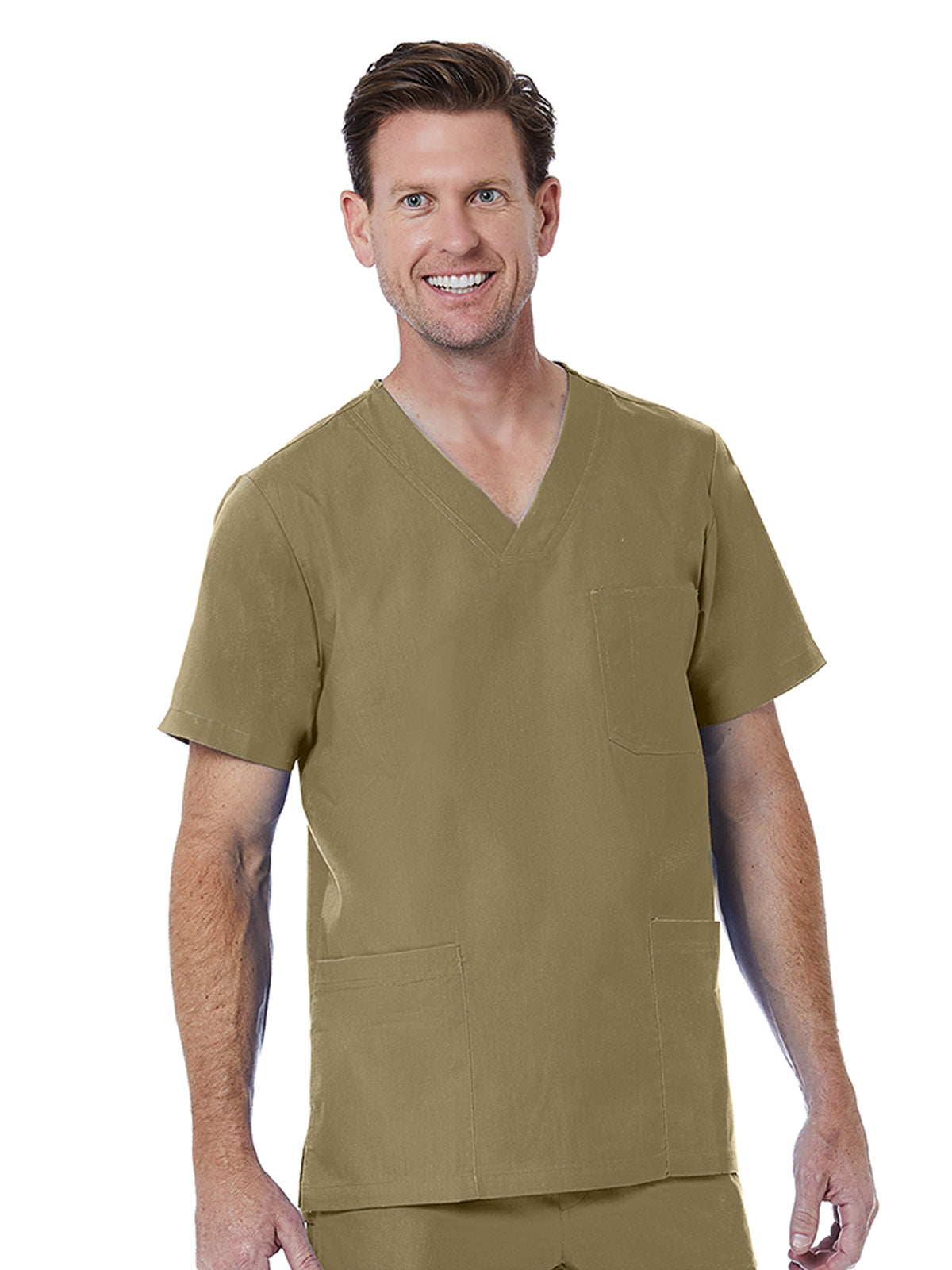 Men's 3-Pocket V-Neck Top - 5206 - Khaki