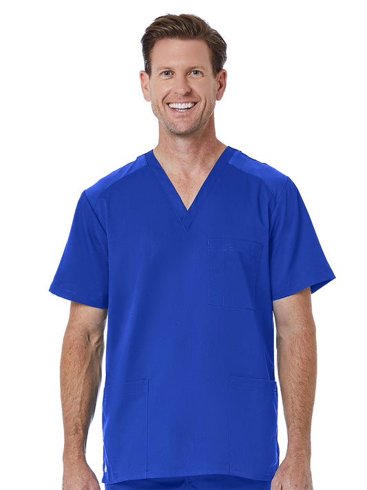 Men's Three-Pocket Wrinkle-Resistant V-Neck Top - 5308 - Royal Blue