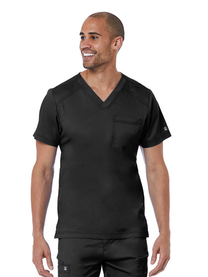 Men's One-Pocket V-Neck Top - 5501 - Black