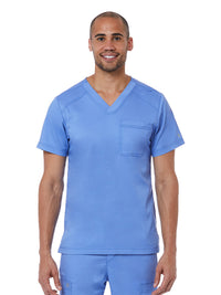 Men's One-Pocket V-Neck Top - 5501 - Ceil Blue