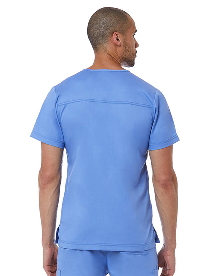 Men's One-Pocket V-Neck Top - 5501 - Ceil Blue