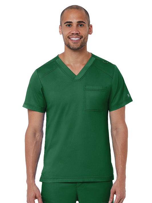 Men's One-Pocket V-Neck Top - 5501 - Hunter Green